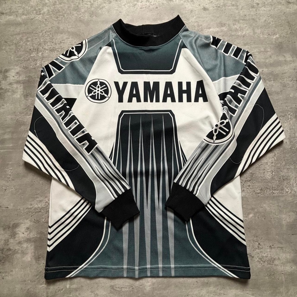 Yamaha Motocross Jersey Mens Small Black Vintage Long Sleeve Dirt Bike BMX
